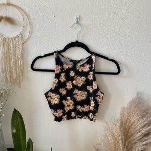Floral halter neck crop top